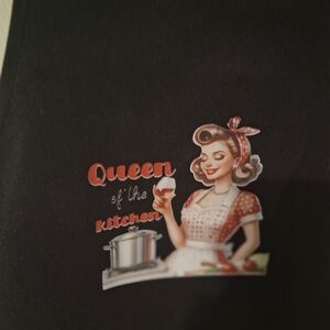 Retro Black Apron Queen Of The Kitchen